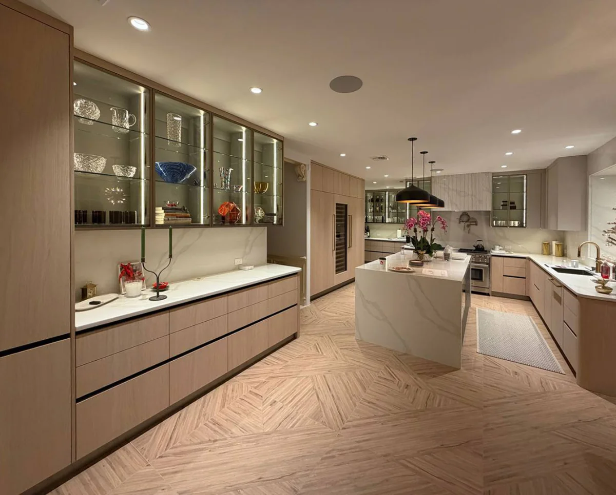 Oak and Calacatta kitchen, Fort Lee NJ